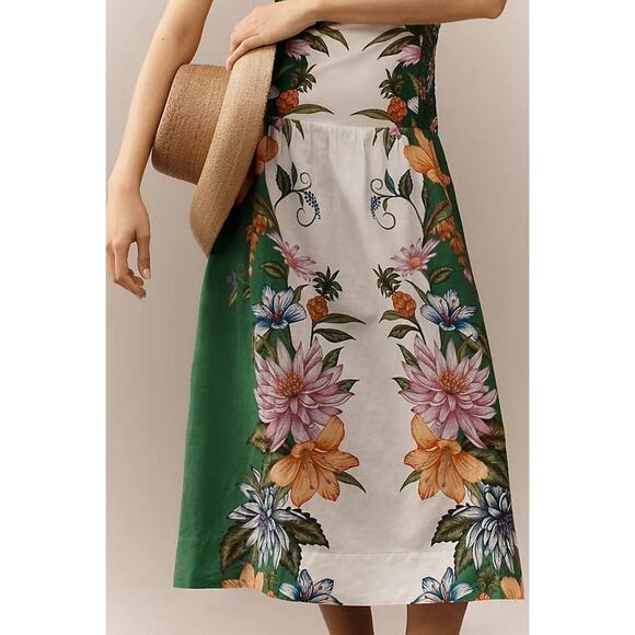 NEW NWT Farm Rio Sweet Bloom Dreamscape Linen Blend Sleeveless Midi Dress Size L - Picture 4 of 11